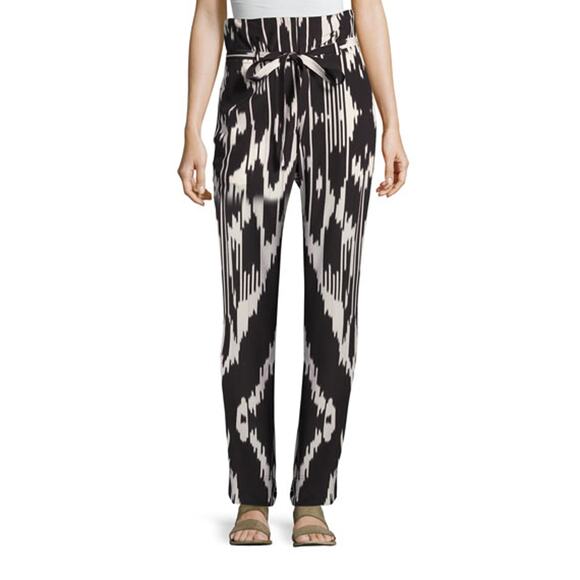 Theory Gunilla Interlace Ikat Silk Pants Multi 6 $355 - Picture 2 of 12